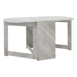 Τραπέζι Nadine Pakoworld Πολυμορφικό-Επεκτεινόμενο Χρώμα Λευκό Μαρμάρου 160X80X76.5Εκ-1